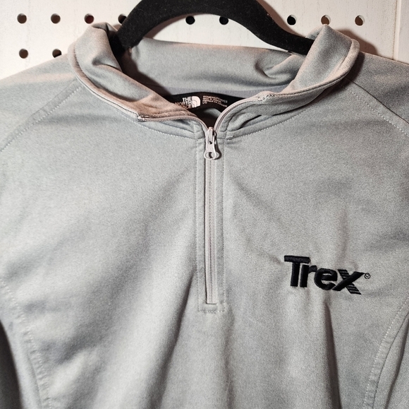 The North Face Pullover Jacket 1/4 Zipper Logo Large Gray Branded - Picture 3 of 8